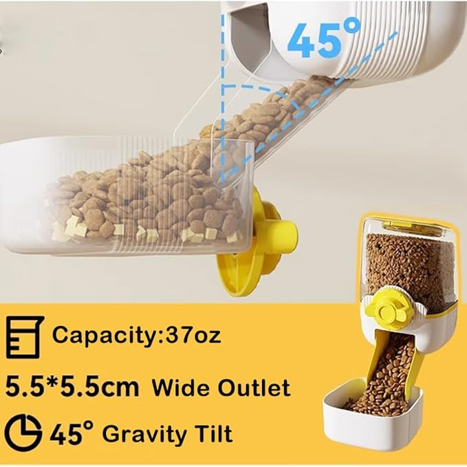 Pet Dog Cat Hanging Automatic Feeders, Auto Gravity Pet Feeder No Drip Water Set, Cage Pet Feeding Bowls Dispenser for Cats Dogs Puppy, Rabbit (Green)