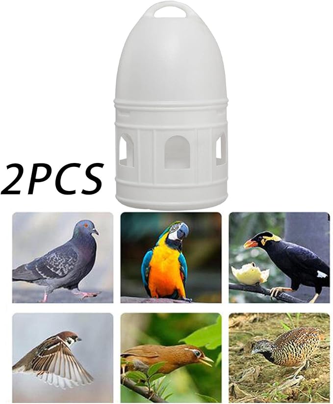 2X Pigeon Water Dispenser Automatic Feeder, 10L Water Pot Container, Large Capacity Waterer, Bird Feeding Drinker for Chicken Parrot Duck Parakeet