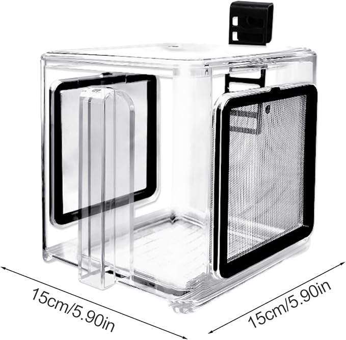 Use Breeder Box - Acrylic Fish Breeding Container, Durable Breeder Divider Incubator, Transparent Hatchery Accessory | Shrimp Guppy Seawater Isolation Tank for Home Aquarium Propagation Hatc