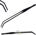 12 Inch Black Curved Aquarium Tweezers Stainless Steel Curved Tweezer with Carbonation Protection Coating Against Rust Long Reptiles Feeding Tongs for Aquatic Plants Lizards Spider Snakes