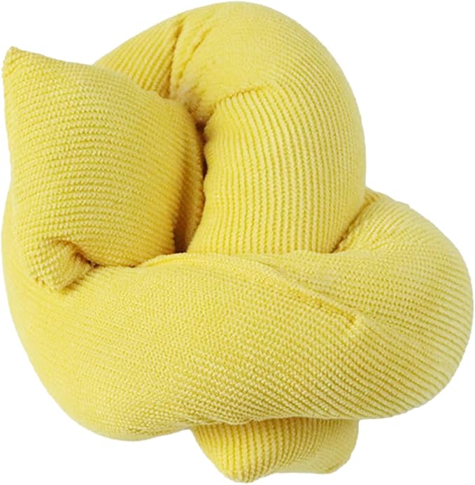 TJE Pet Calming Pillow Soft Plush Washable - Neck Support, Anxiety Relief, Joint Comfort for Small/Medium/Large Dogs & Cats (Yellow Chenille Stems)