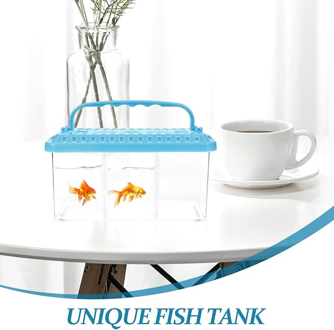 Alipis Fish Breeding Box with Removable Divider 3-Compartment Fish Isolation Breeder Tank Plastic Aquarium Incubation and Separation Box for Betta