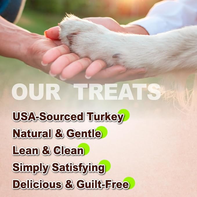 A Freschi srl Turkey Tendons for Dogs, USA-Sourced, Healthy Dog Treats, Rawhide-Free Puppy Chews, All Natural, Hypoallergenic Dog Treats, Turkey Tendon Wrapped Brown Rice Stick, 3.5 oz Pack