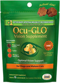Ocu-GLO Cat & Dog Supplement for Eye Support - Chewable Vision Vitamins Supplements for Small and Medium Pets with Lutein, Omega-3 Fatty Acids, Grape Seed Extract & Antioxidants