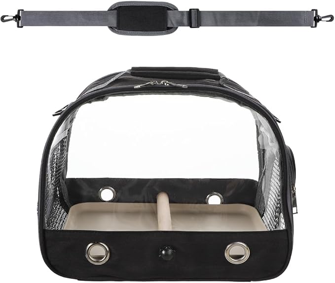 Bird Carrier Portable Parrot Parakeet Carrier Breathable Bird Travel Cage with Stand and Strap Outdoor Transparent Small Pet Carriers