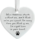 Pet Memorial Ceramic Heart Keepsake, “When Tomorrow Starts Without Me” Remembrance Ornament for Dog or Cat, Loving Memory Sympathy Decor with Gift Box, Pet Loss Bereavement Hanging Heart
