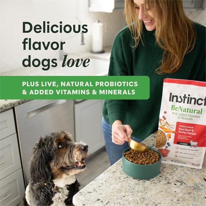 Instinct BeNatural, Natural Dry Dog Food, Raw Coated Kibble, Whole Grain - Real Chicken & Brown Rice, 4.5 lb. Bag (Pack of 2)