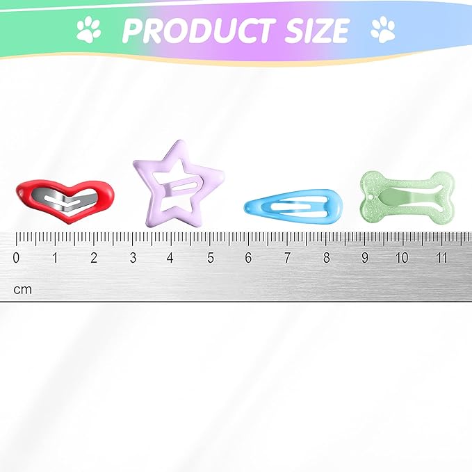 MTLEE 40 Pieces Dog Hair Clips Pet Hair Barrettes Grooming Products Small Snap Hair Clips Cute Pet Hairpin Headwear for Cat Puppy, 20 Pairs