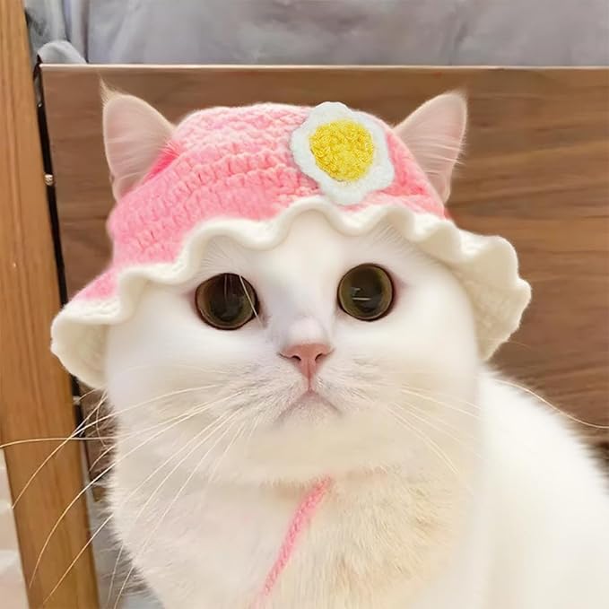 Cat Hat for Cats, Pet Cute Halloween Christmas Party Costume Accessories Headwear Comfortable for Puppy Cat Kitten Pet Puppies 11-14" (Pink)