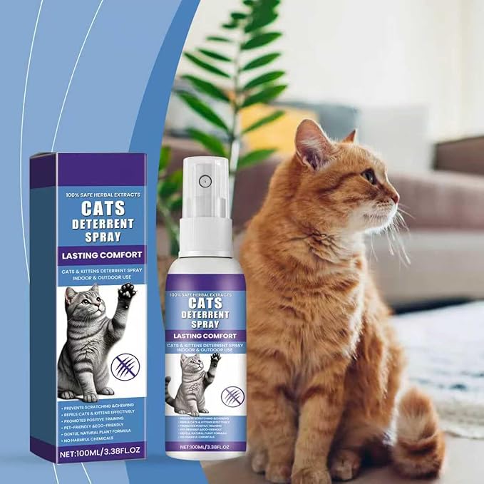 Bitter Cat Deterrent Spray - Enhanced Cat Repellent Indoor and Outdoor,Anti Chew Scratch Keep Off Furniture Counter,Mint to Prevent Cats from Urinating in Couch Bed