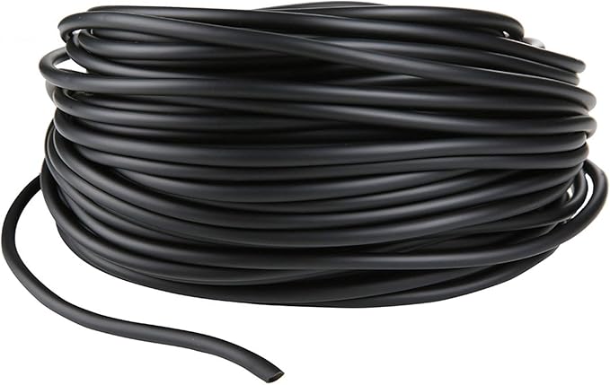 JIH Aquarium 100 Feet Standard 3/16" Black Flexible Airline Tubing with Black Plastic Connectors for Fish Tank,Terrariums, and Hydroponics