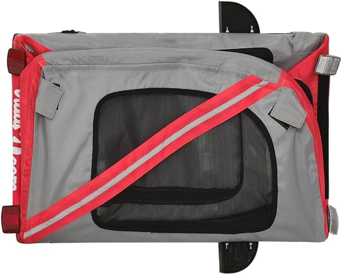 Pet Bike Trailer for Small Dogs, Durable Oxford Fabric with Weatherproof & Scratch-Resistant Design, Zippered Doors and Mesh Windows for Safe Outdoor Rides