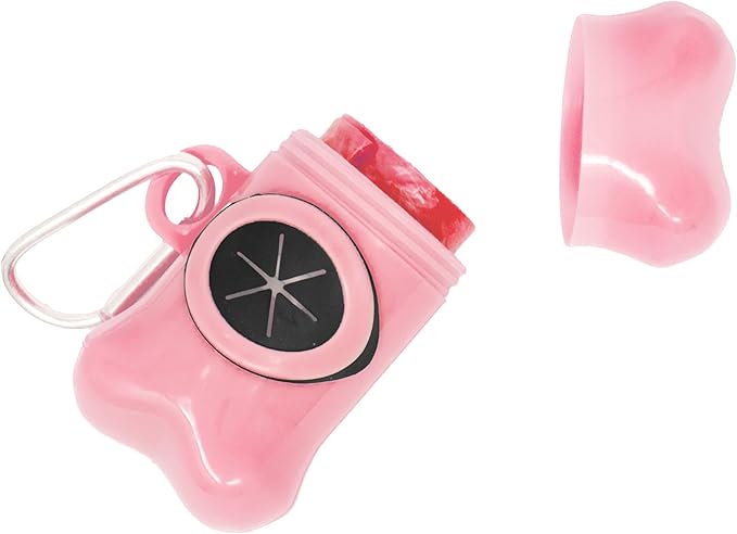 HQ Litter Bag Dispenser with Hanging Clip Includes 40 Bags in/Convenient Cleanup Solution through Best Litter Bag Dispenser (Pink)