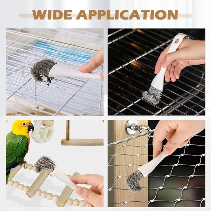 Long-Handle Bird Cage Cleaner with Shovel – Efficient Brush for Removing Droppings in Parrot, Pet Bird Cages & Perches – Durable & Ergonomic Cleaning Tool