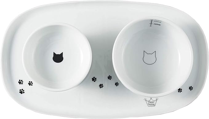 Necoichi Raised Cat Bowl Dining Tray (Bowl Set with Dining Tray)