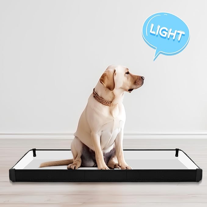 Dog Pee Pad Holder with 4 Fixing Clips 33 x 23 Inch Extra Large Foldable Potty Pads Puppy Pad Holder Tray for Dogs Training High Side Easy to Clean
