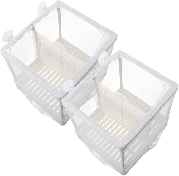 Yardwe 2pcs Fish Breeding Isolation Box Transparent Plastic Hatching Tank Suction Cups for Betta and Guppy Fry Lightweight and Easy to Install Fish Tank Divider