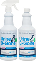 Urine B-Gone, Professional Enzyme Odor Eliminator & Pet Stain Remover, Human, Cat & Dog Urine Cleaner, Effective on Laundry, Carpets & More, Lavender Scent, 32oz, Pack of Two