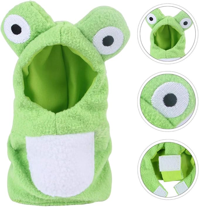 NUOBESTY Bird Diaper Flight Suit Parrot Frog Costume Pet Small Animals Clothes Parakeet Cockatiel for Festival Home Party Halloween S Green