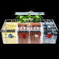 Acrylic LED Aquarium, Professional Betta Fish Tank, Transparent Aquarium Starter Kits, Ultra Clear Acrylic Fish Bowl, Rimless Desktop Betta Fish Tank,4 Rooms