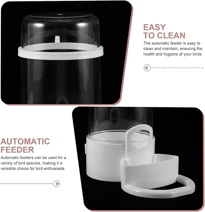 SUPVOX 2pcs Automatic Parakeet Bird Food Dispenser and Water Feeder for Cage Hanging Bird Feeding Watering Supplies for Small