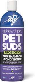 PetSuds Probiotic Dog Shampoo and Conditioner - Helps with Hotspots, and Dry, Oily Skin - Hypoallergenic and Sulfate Free Pet Shampoo - Lavender, 16 Oz. by Alpha Tech Pet