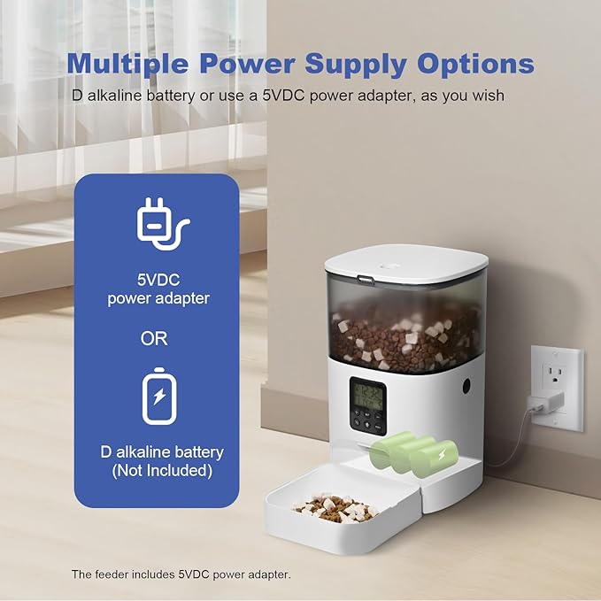 Automatic Cat Feeder, 4L Cat Food Dispenser with 10s Voice Recorder, Pet Feeder up to 8 Meals per Day, Timed Dog Feeder with Dry Food Sealed Ring