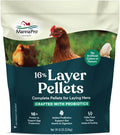 Manna Pro Layer Pellets Chicken Feed, 16% Protein Complete Feed for Laying Hens with Probiotics for Digestive Health, Nutrient-Rich Chicken Food Pellets for Egg Production, Made in USA, 8 lb Bag