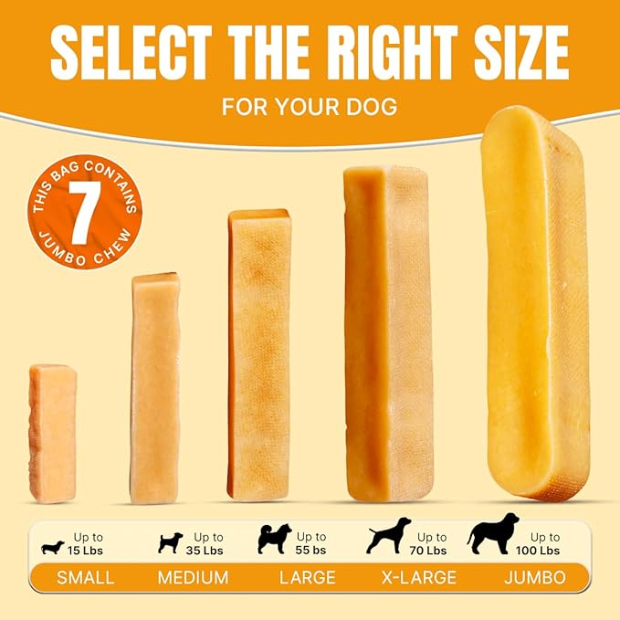 Tibetan Dog Chew Yak Cheese Sticks - Natural, Handmade Treats for Jumbo Dogs, Long-Lasting Entertainment, Perfect for Aggressive Chewers, Rawhide-Free, Grain-Free, Gluten-Free, 2 lb Bulk Jumbo