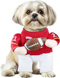 DELIFUR Football Player Dog Costume - Adjustable Funny Halloween Costume for Small Dog (Football, Small)