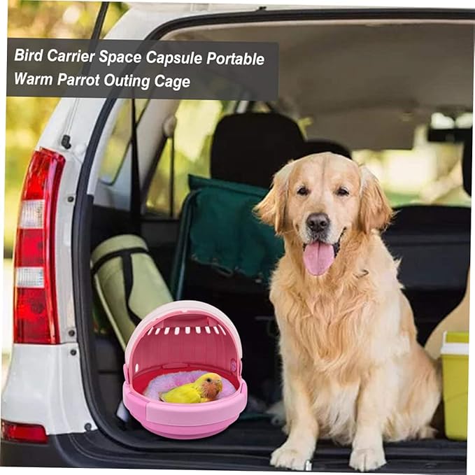 Portable Handheld Parrot Carrier Cage Small Travel Cage for Budgies Cockatiels and Baby Birds Insulated Design Food Bowl and Perch for Outdoor Adventures and PET Travel