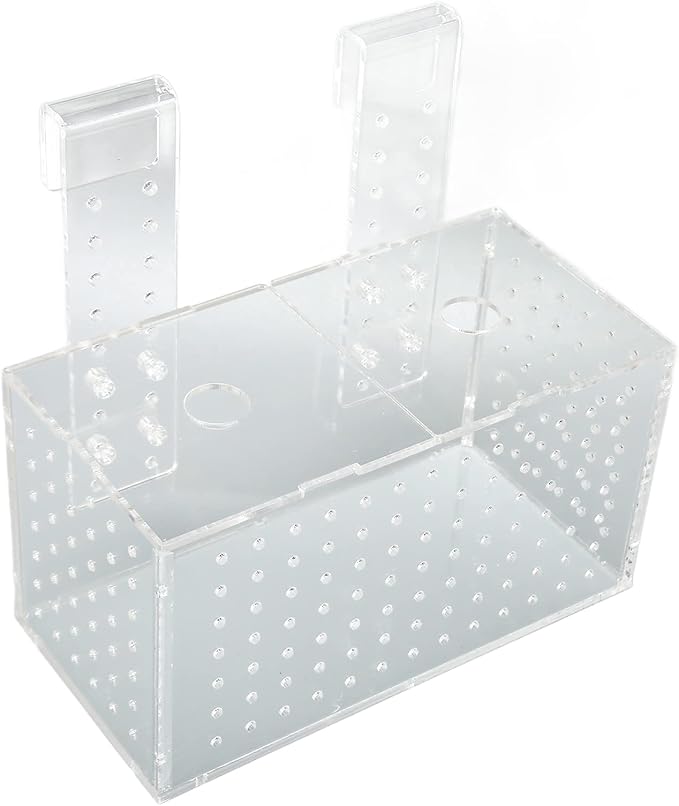 Fish Breeding Isolation Box, Acrylic Aquarium Hatchery with Transparent Lid, Adjustable Hook Installation for Fish Tank, Guard Small Fish from Attack with Hole Design for Better Wa (20 * 10 * 11CM)