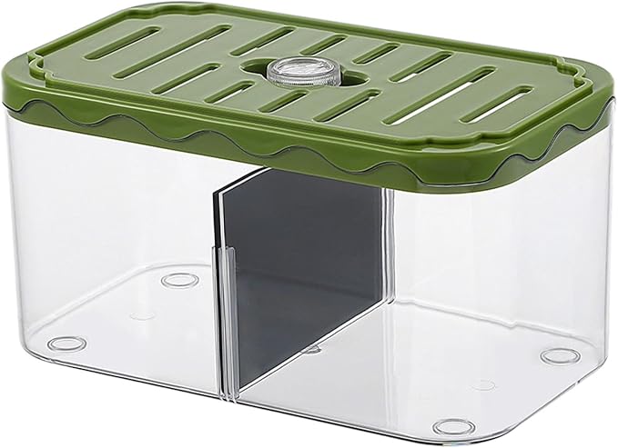 Aquarium Breeding Box Tabletop Fish Tank Versatile Acclimation Hatchery with Removable Divider for Guppy Betta Desk, Green