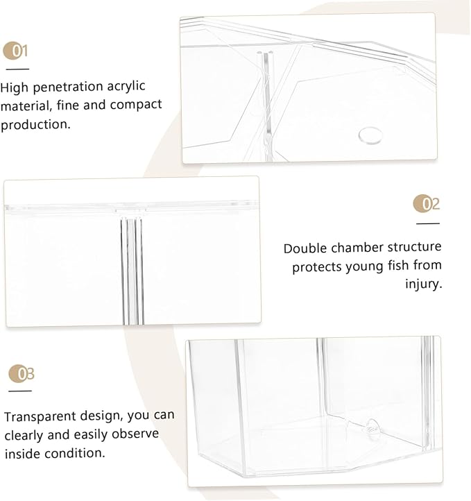 DOITOOL Fish Breeding Box Transparent Tank for Juvenile Fish Aquarium Supply Prevents for Breeding Easy Observation