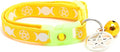 Wicca Cat Collar with Occult Charm & Bell | Witch’s Familiar Cat Collar | Witch Kitten Collar Charms | Glow in The Dark | Safety Breakaway Collar (Small(10lbs & Less), Yellow)