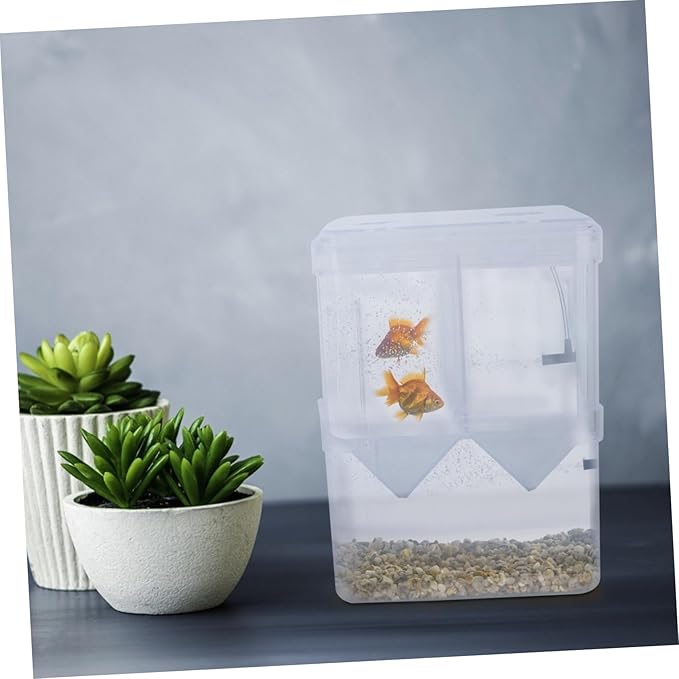 Happyyami 2pcs Aquarium Divider Hatching Boxes Fish Breeding Container Non-Slip Suction Base