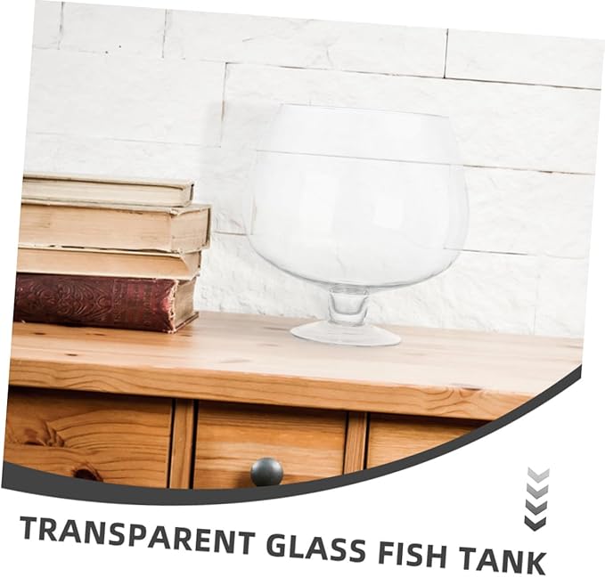 VANZACK Glass Goldfish Bowl Aquarium Vase 7000ml Desktop Betta Fish Tank Hydroponic Plant Pot Tabletop Aquarium for Office and Home Decor