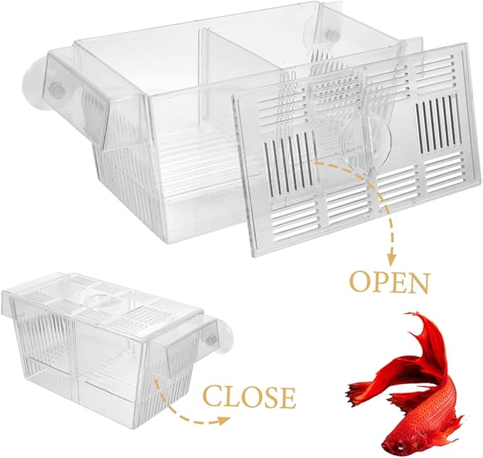 2pcs Fish Breeding Box Betta Tank Dividers Aquarium Incubator Box for Fish Eggs