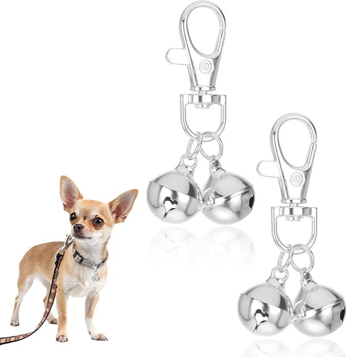 2 Pcs Mini Dog Collar Bells, Cat Bell, Silver Pet Pendant Accessories for Training, Loud Charms for Dogs and Cats