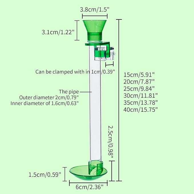 Acrylic Shrimp Feeder Tube Feeding Dish Deep Bowl for Aquarium Shrimp Fish Clip to Fish Tanks Multiple Size Acrylic Shrimp Feeder Feeding Tube and Dish Tray Bowl Set