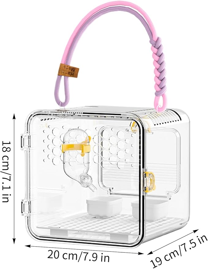 Bird Carrier - Transparent Portable Breathable Cage, Lightweight Travel Pet Backpack, Clear Viewing Comfort Design | Parakeets Conures Canaries Budgies for Parakeets Conures Canaries Budgies