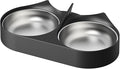 PETLIBRO Pet Food Splitter with Stainless Steel Bowls, Automatic Cat Feeder Bowls for Two Cats or Dogs, Suitable for PETLIBRO Automatic Cat Feeder PLAF005, PLAF006, PLAF103, PLAF203, Black