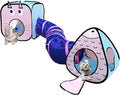 Cat Tunnel for Indoor Cats with Cube Tent Toys Combo, Crinkle Paper Collapsible Interactive Pet Cat Tubes with Play Ball and Bell for Puppy, Kitty, Kitten, Rabbit (3 in 1 Set)