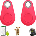 Two-Way Alarm Pet Location Tracker with Real-Time Tracking for Dogs, Cats, Keys, and Luggage, Waterproof Anti-Loss Device for Outdoor and Travel Use (Red,2Pcs)