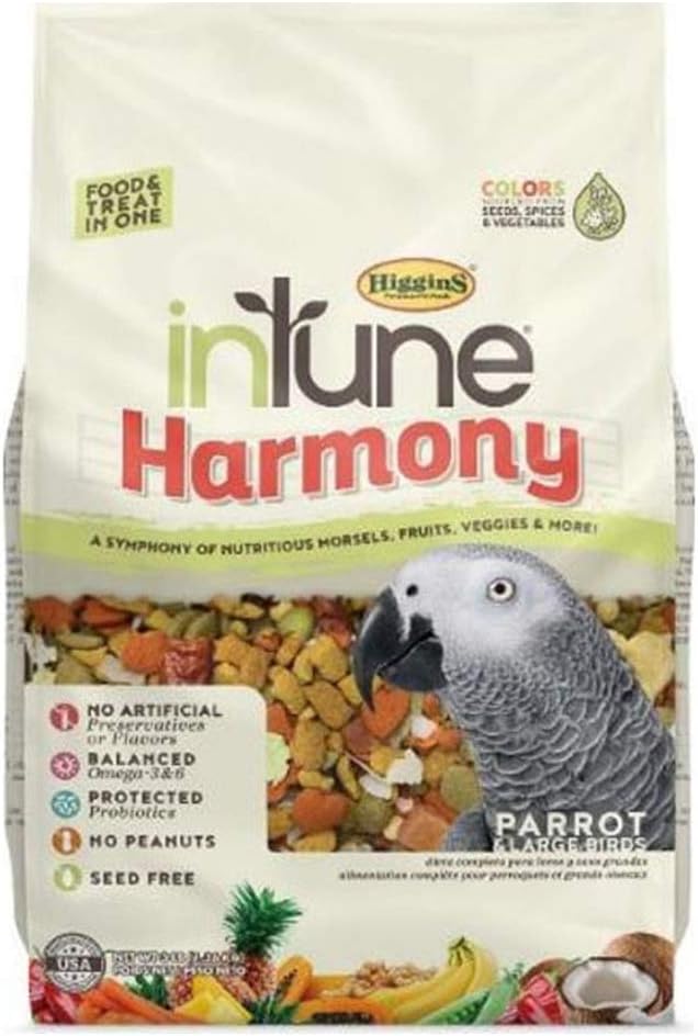 Intune Higgins Harmony Parrot and Large Bird Food 3Lb, Multicolor (038218)