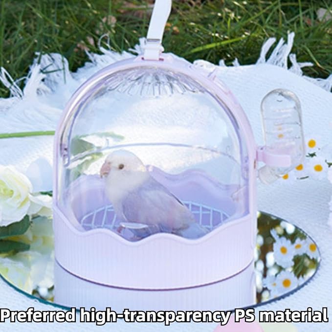 Pet Carriers Cage Portable Cage Parrot Bird Cage Outdoor Travel Camping Bird Parrot Cage with Water Bottle Bird Travel with Station Frame and Shoulder Strap Bird Travel Cage Bird Travel (Pink)