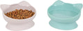 Kitty City Elevated Cat Bowls (Set of 2), Whisker-Friendly Raised Cat Food & Water Dishes, Modern Pedestal Design, Dishwasher Safe, 10.8 oz Each – Pink & Teal