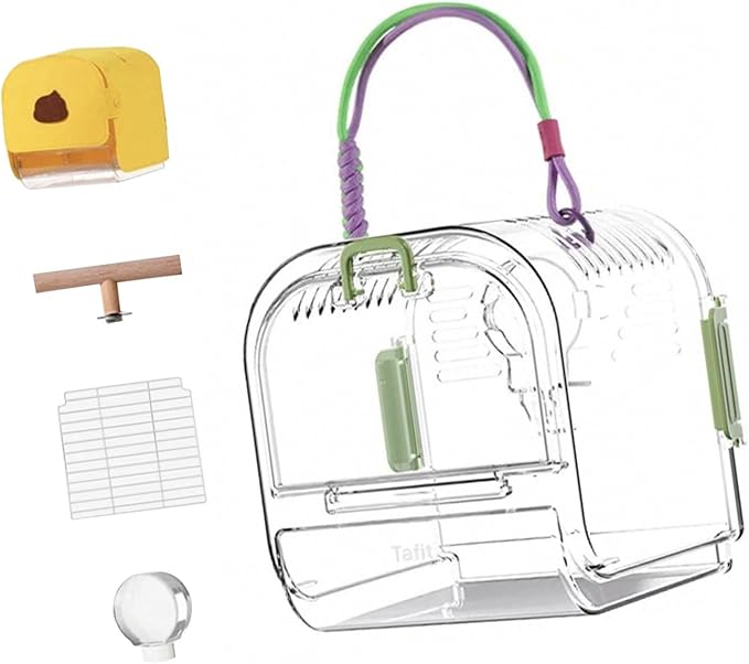 Light Weight Pet Carriers Transparents Portable Bird Cage with Removable Tray for Budgies and Small Birds Travel Cage with
