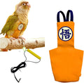 MANON ROSA Bird Diapers Leash Set Washable Reusable Handmade Flight Suit Waterproof Inner Layer - Protective Parrot Nappy Clothes Parakeets Macaws Budgies Canaries (Orange1,Myna)