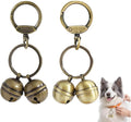Copper Dog Bells for Collars with Quick-Release Clasp - Audible Safety Trackers for Medium to Large Dogs, Outdoor Collar Accessories (Glossy Bronze+Bronze, 2-Pack)